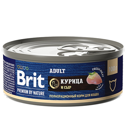 Brit Premium by Nature Adult / Консервы Брит для взрослых кошек Курица ...