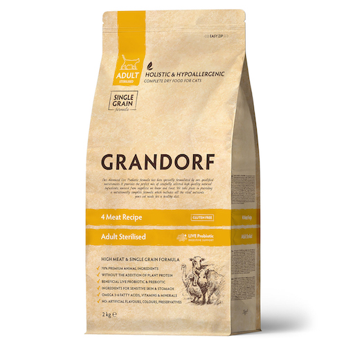 Grandorf Holistic & Hypoallergenic Sterilized Probiotic 4 meat / Сухой ...