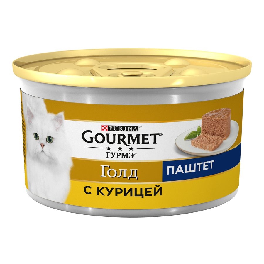 Gourmet Gold / Влажный корм Консервы Пурина Гурмэ Голд Паштет для взрослых  кошек с курицей (цена за упаковку) 85г x 12шт купить в Москве по низкой  цене 670₽ | интернет-магазин ZooMag.ru