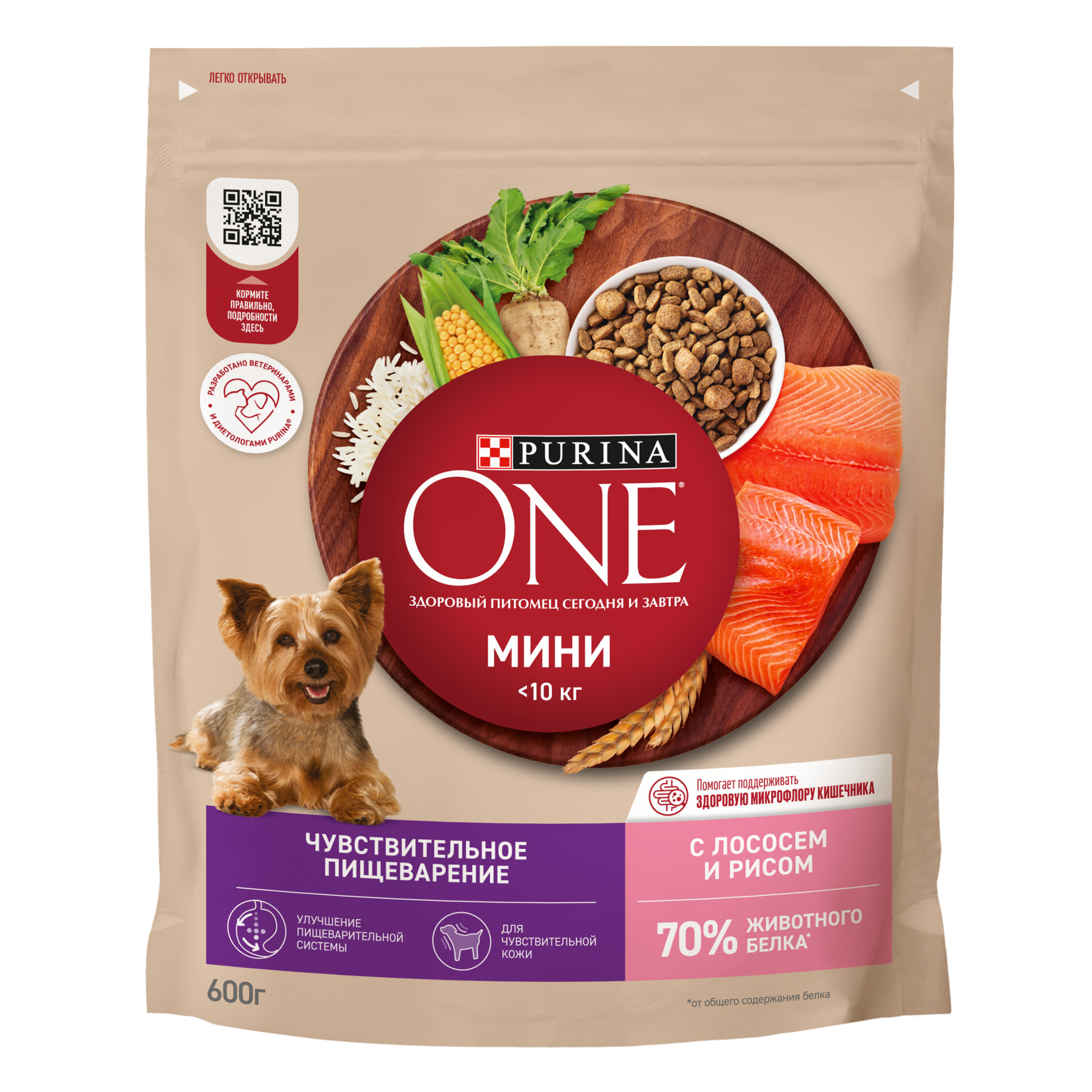 PURINA ONE MINI / Сухой корм Пурина УАН для взрослых собак мелких пород при  чувствительном пищеварении с лососем 600 г купить в Москве по низкой цене  247₽ | интернет-магазин ZooMag.ru