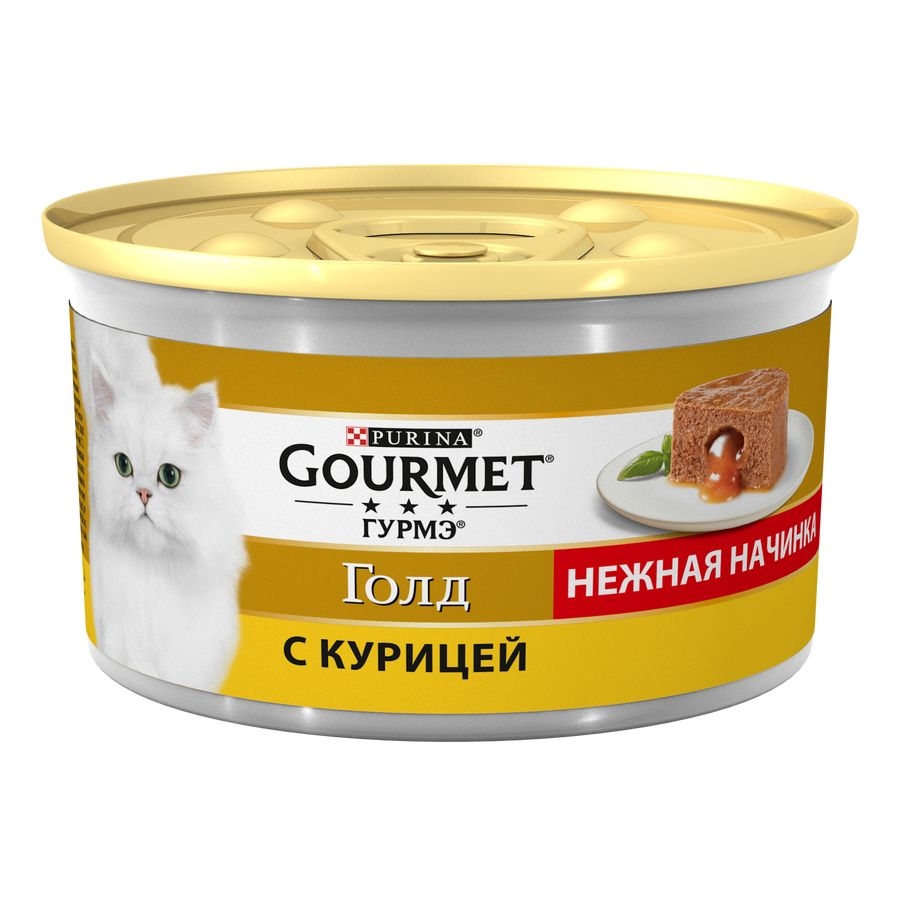 Gourmet Gold Melting Heart / Влажный корм Консервы Пурина Гурмэ Голд Нежная  начинка для взрослых кошек с курицей (цена за упаковку) 85г х 12шт купить в  Москве по низкой цене 790₽ |