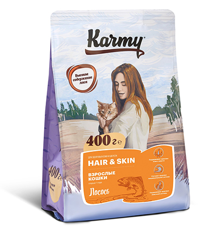 Karmy Hair & Skin / Сухой корм Карми для кошек Здоровье Кожи и Шерсти ...