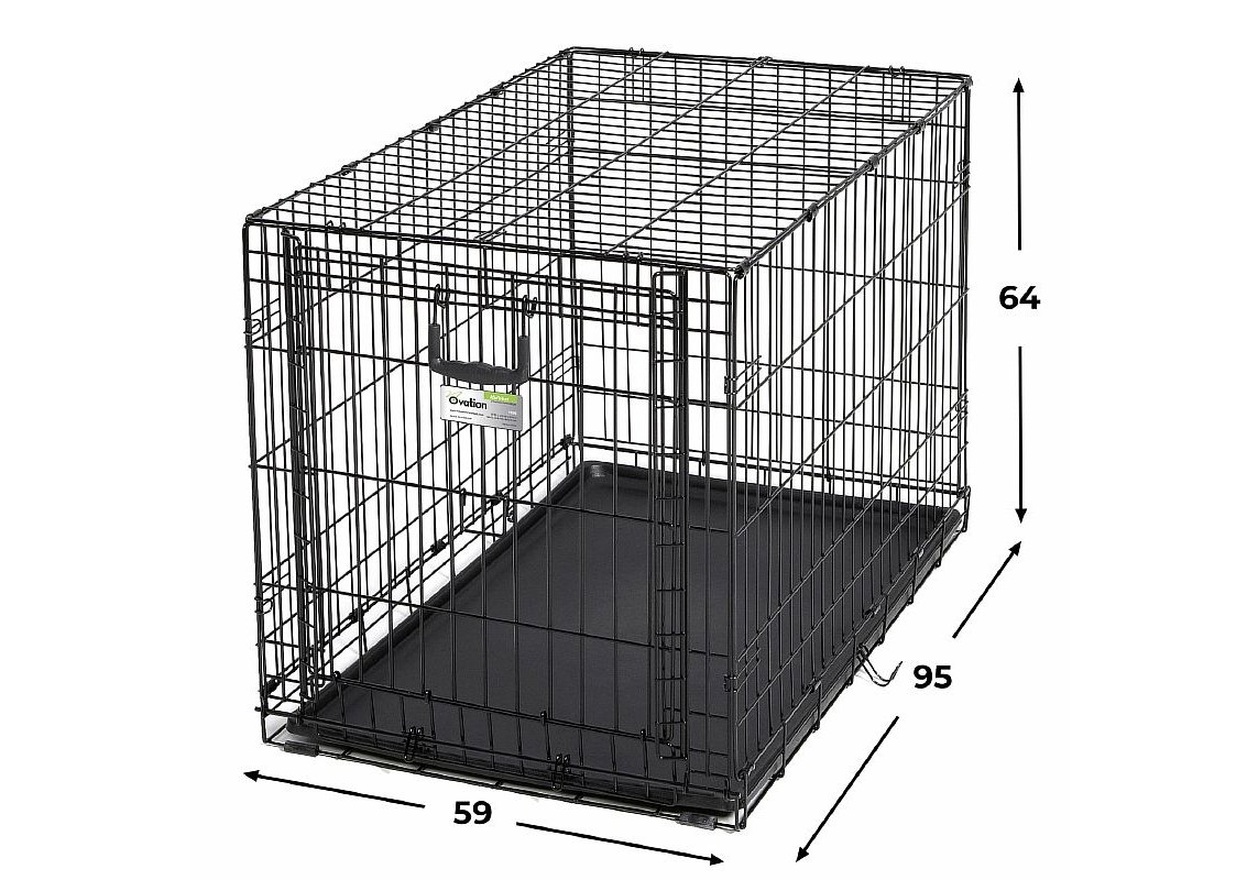 MidWest Ovation Single Door Crate / Клетка Мидвест с торцевой вертикально-откидной  дверью Черная 36