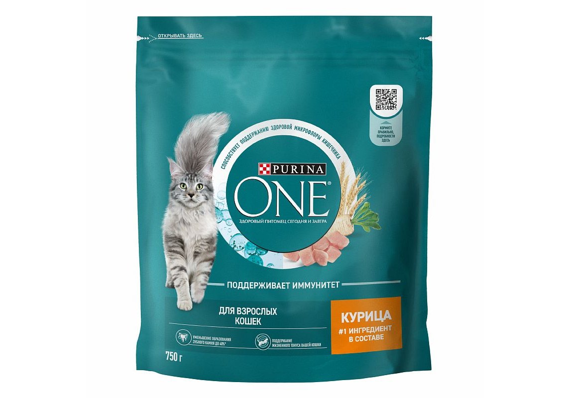 PURINA ONE ADULT / Сухой корм Пурина УАН для взрослых кошек с курицей 750 г  купить в Москве по низкой цене 470₽ | интернет-магазин ZooMag.ru