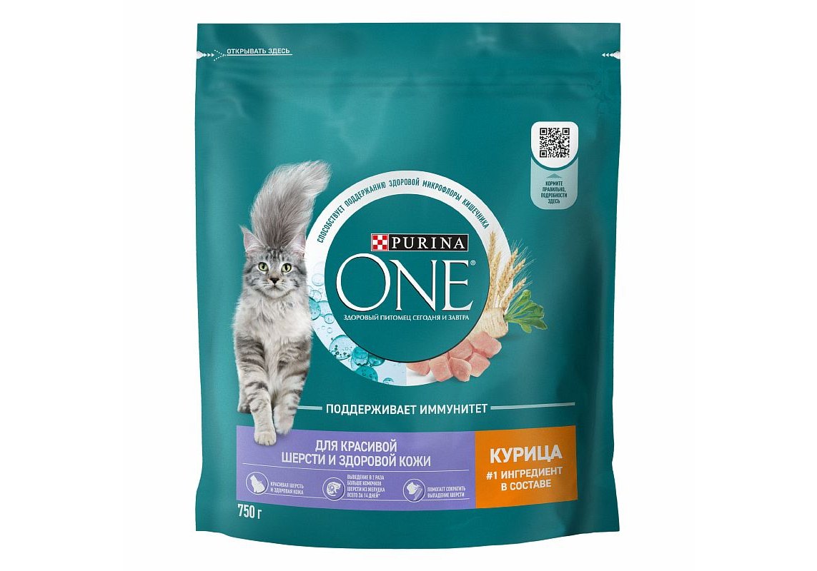 PURINA ONE SENSITIVE / Сухой корм Пурина УАН для взрослых кошек для  здоровья кожи и шерсти с курицей 750 г купить в Москве по низкой цене 470₽  | интернет-магазин ZooMag.ru