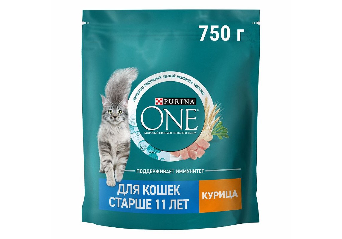 PURINA ONE SENIOR / Сухой корм Пурина УАН для пожилых кошек с курицей 750 г  купить в Москве по низкой цене 400₽ | интернет-магазин ZooMag.ru