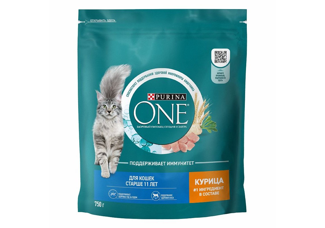 PURINA ONE SENIOR / Сухой корм Пурина УАН для пожилых кошек с курицей 750 г  купить в Москве по низкой цене 400₽ | интернет-магазин ZooMag.ru