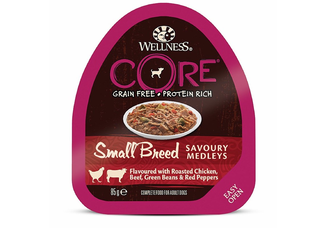 CORE Dog Small Breed Savoury Medleys Chicken Beef / Консервы Кор для собак  Мелких пород Курица Говядина запеченая с зеленой фасолью и красным перцем  (цена за упаковку) 85г х 12шт купить в