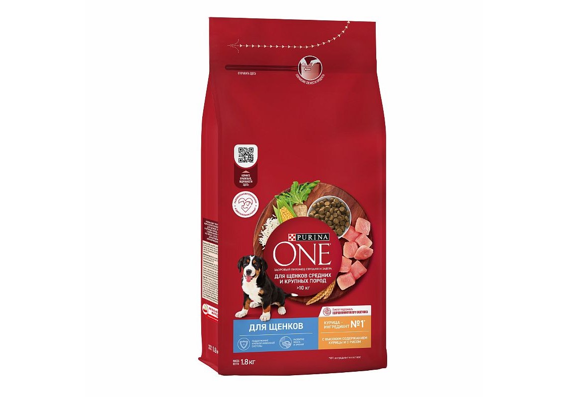 PURINA ONE PUPPY / Сухой корм Пурина УАН для щенков средних и крупных пород  с курицей 1,8 кг купить в Москве по низкой цене 689₽ | интернет-магазин  ZooMag.ru