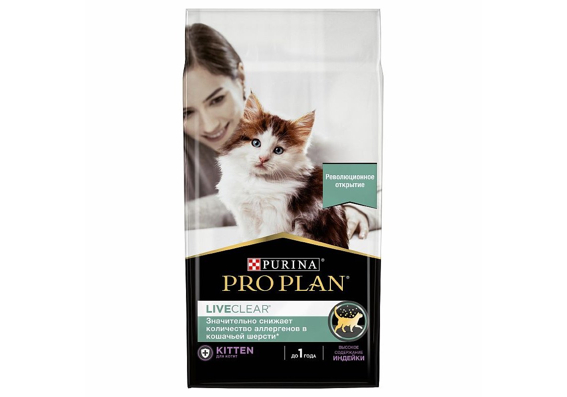 PRO PLAN LIVECLEAR KITTEN / Сухой корм ПРО ПЛАН для котят для снижения  количества аллергенов в шерсти с индейкой 1,4 кг купить в Москве по низкой  цене 2 060₽ | интернет-магазин ZooMag.ru