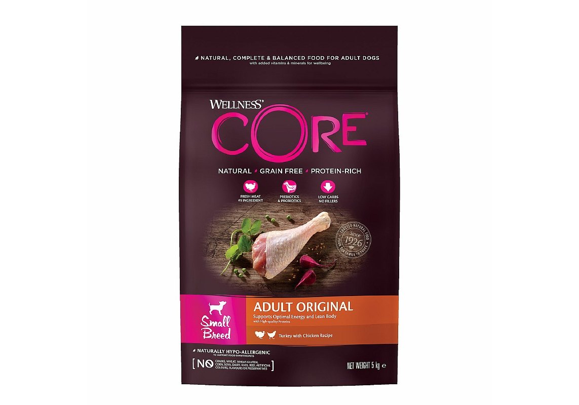 CORE Adult Small Breed Original Grain free Turkey Chicken / Сухой  Беззерновой корм Кор для собак Мелких пород Индейка с Курицей 5 кг купить в  Москве по низкой цене 4 442₽ | интернет-магазин ZooMag.ru