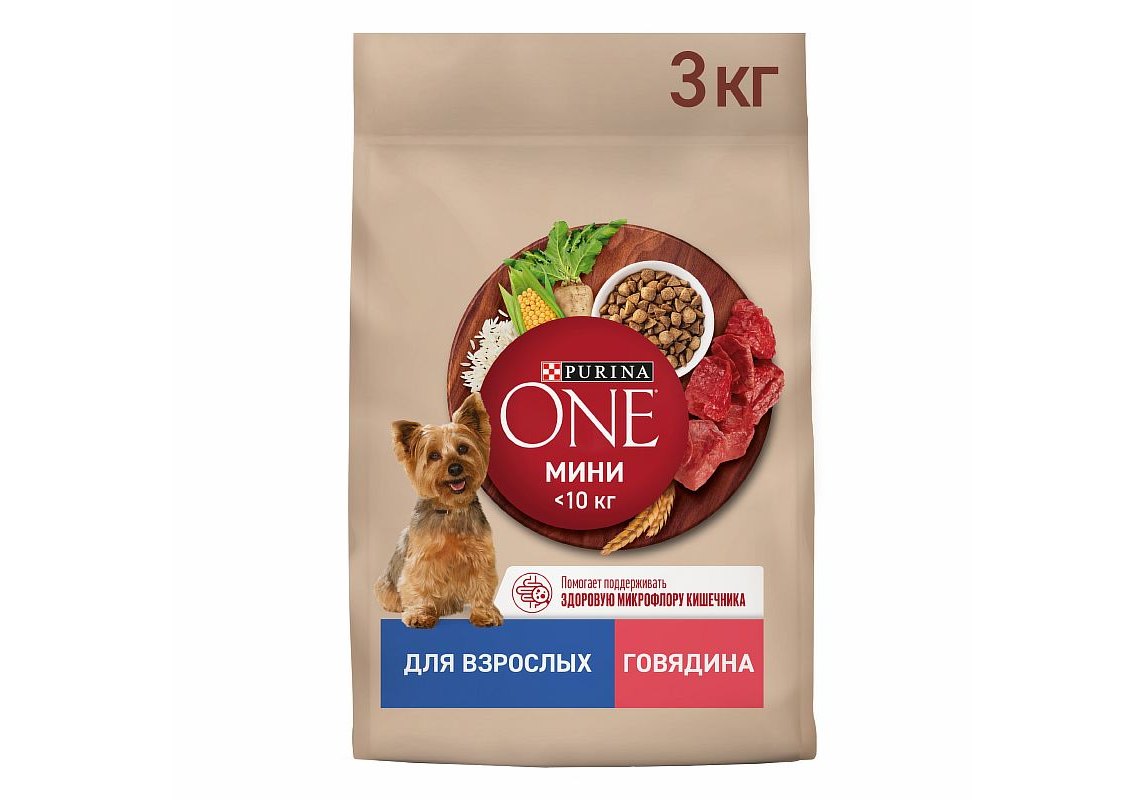 PURINA ONE ADULT / Сухой корм Пурина УАН для взрослых собак мелких пород с  говядиной 3 кг купить в Москве по низкой цене 1 003₽ | интернет-магазин  ZooMag.ru