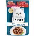 Гурмэ Перл / Влажный корм Паучи Пурина Гурмэ Перл Мясной Дуэт для взрослых кошек с языком и телятиной (цена за упаковку)