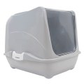 Homecat / Туалет Хоумкэт для кошек Малый закрытый с дверцей светло-серый