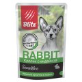 Blitz Sensitive Sterilised Cat Rabbit / Паучи Блиц для взрослых Стерилизованных кошек Кролик с Индейкой (цена за упаковку)