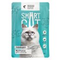 Smart Cat / Паучи Смарт Кэт для Котят и взрослых кошек Лосось в нежном соусе (цена за упаковку)