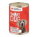 Smart Dog / Консервы Смарт Дог для взрослых собак и щенков Кусочки Говядины с морковью в нежном соусе (цена за упаковку)