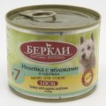 Berkley LOCAL Террин №7 / Влажный корм Консервы Беркли для собак Индейка с яблоками и отрубями (цена за упаковку)