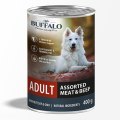 Mr.Buffalo Adult Assorted Meat & Beef / Консервы Мистер Бафало для взрослых собак Мясное ассорти и говядина (цена за упаковку)