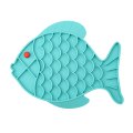 Mr.Kranch / Лизательный коврик Мистер Кранч для животных для Медленного поедания Силиконовый Рыбка Голубой