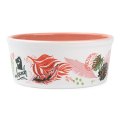 Mr.Kranch / Миска фарфоровая Мистер Кранч для собак и кошек Тропики Розовая