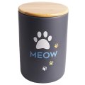 Mr.Kranch Meow / Бокс керамический для хранения корма для кошек Черный
