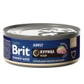 Brit Premium by Nature Adult / Консервы Брит для взрослых кошек Курица и сыр (цена за упаковку)