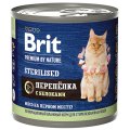 Brit Premium by Nature Sterilised / Консервы Брит для Стерилизованных кошек Перепелка с яблоками (цена за упаковку)