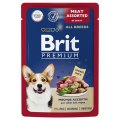 Brit Premium All Breeds / Паучи Брит Премиум для взрослых собак всех пород Мясное ассорти в соусе (цена за упаковку)