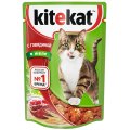 Kitekat / Паучи Китикет для кошек Говядина в желе (цена за упаковку)