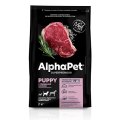 AlphaPet Puppy Superpremium / Сухой корм АльфаПет для Щенков, беременных и кормящих собак Средних пород Говядина рис