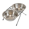Homepet / Миска Хоумпет для домашних животных Металлическая двойная на подставке
