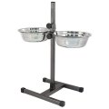 Homepet / Металлическая регулируемая подставка Хоумпет с мисками для домашних животных высотой до 50 см Шагрень
