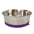 Homepet Heavy / Миска Хоумпет для домашних животных Металлическая Утяжеленная на фиолетовой резинке с присоской