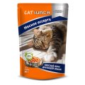 Cat Lunch / Паучи Кэт Ланч для кошек кусочки в желе Мясное ассорти (цена за упаковку)
