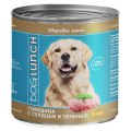 Dog Lunch / Консервы ДогЛанч для взрослых собак Говядина с сердцем и печенью в соусе (цена за упаковку)