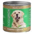 Dog Lunch / Консервы ДогЛанч для взрослых собак Индейка с цукини в соусе (цена за упаковку)
