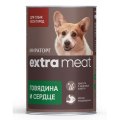 Мираторг Extra Meat / Корм консервированный для взрослых собак всех пород с Говядиной и сердцем в желе (цена за упаковку)