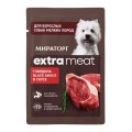 Мираторг Winner Extra Meat / Влажный корм Паучи для собак Мелких пород Говядина Black Angus в соусе (цена за упаковку)