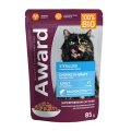 Award Sterilized / Влажный корм Паучи Авард для взрослых Стерилизованных кошек Кусочки в соусе с Лососем (цена за упаковку)