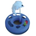 Homecat / Игрушка Хоумкэт для кошек трек пластиковый с мячиком и мышкой на пружине