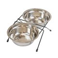 Homepet / Миска Хоумпет для домашних животных Металлическая двойная на подставке