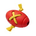Homepet Silver Series / Игрушка Хоумпет для собак Мяч регби с канатом Каучуковый D 8 см х 12,7 см