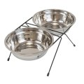 Homepet / Миска Хоумпет для домашних животных Металлическая двойная на подставке