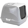 Homecat / Туалет Хоумкэт для кошек закрытый с дверцей светло-серый