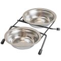 Homepet / Миска Хоумпет для домашних животных Металлическая двойная на подставке