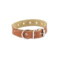 Homepet / Ошейник Хоумпет для собак Кожаный Двухслойный простроченный Коричневый