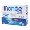 Monge Grill Mix / Набор влажных кормов Монж для взрослых кошек Кролик Ягненок (цена за упаковку)