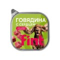 Fint / Влажный корм Финт для взрослых собак и щенков с Говядиной и сердцем (цена за упаковку)
