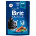 Brit Premium Gravy Chicken & Quail / Паучи Брит Премиум для кошек Цыпленок и Перепелка в соусе (цена за упаковку)